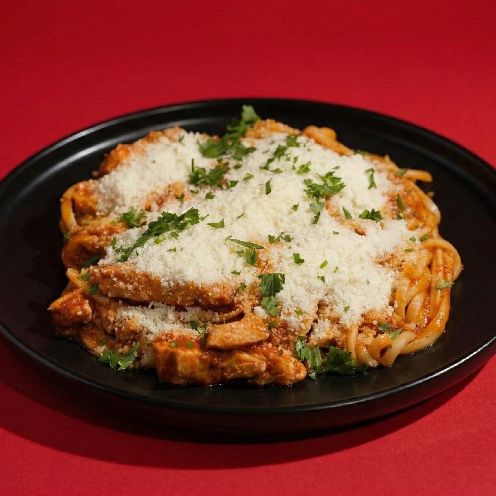 Spicy Garlic Chicken Linguini (Red).